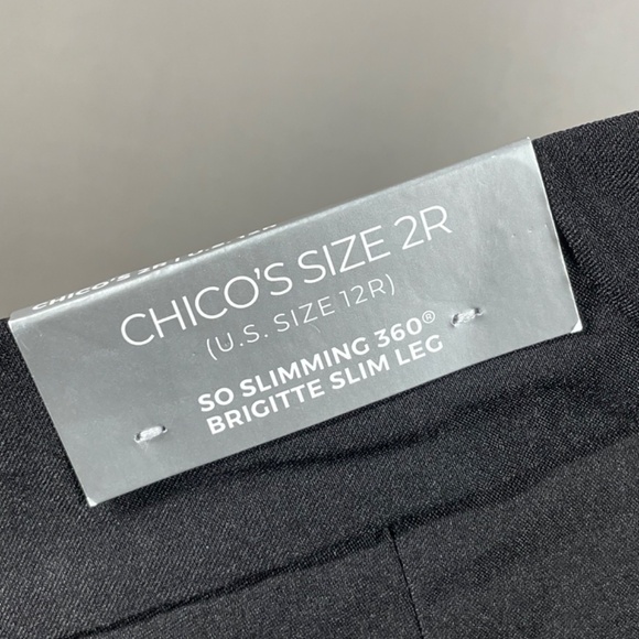 NEW Chicos Pants Womens 12 black bridgette slim straight ankle classic preppy - Picture 7 of 12